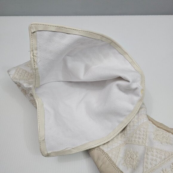 Free People Bren Knee High Boot Womens EU 39 Cream Embroidered Boho Slouchy - Picture 13 of 16